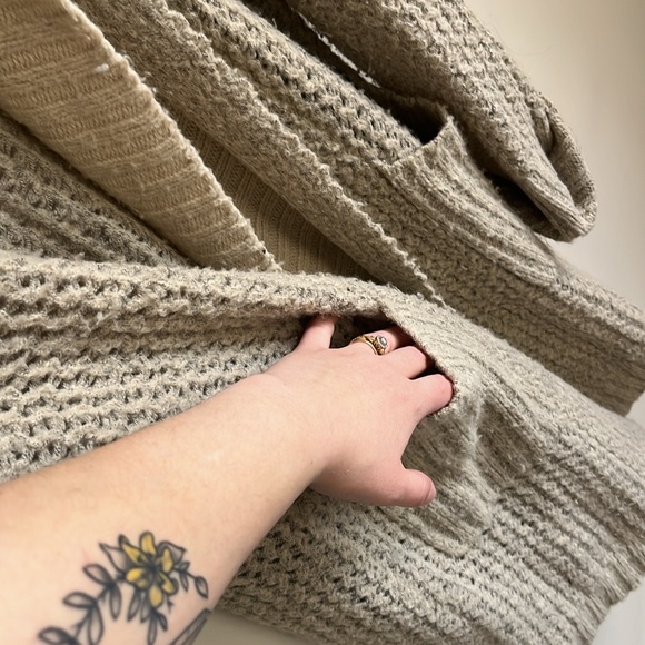 Sleeping on Snow Anthropologie Long Wool Blend Hooded Cardigan Duster Size M - Picture 8 of 9